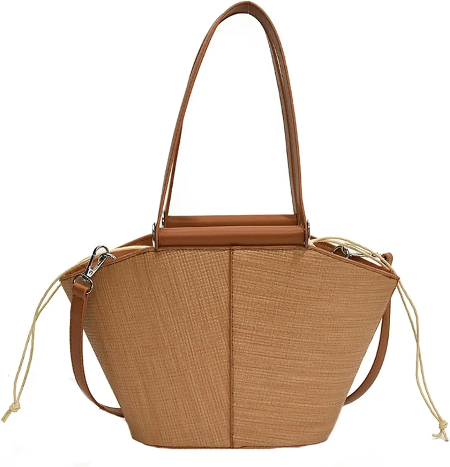 Tote Handbag Women Satchel Shoulder Bag Summer Purse Beach Travel Drawstring Closure Lining Bucket Work Vacation