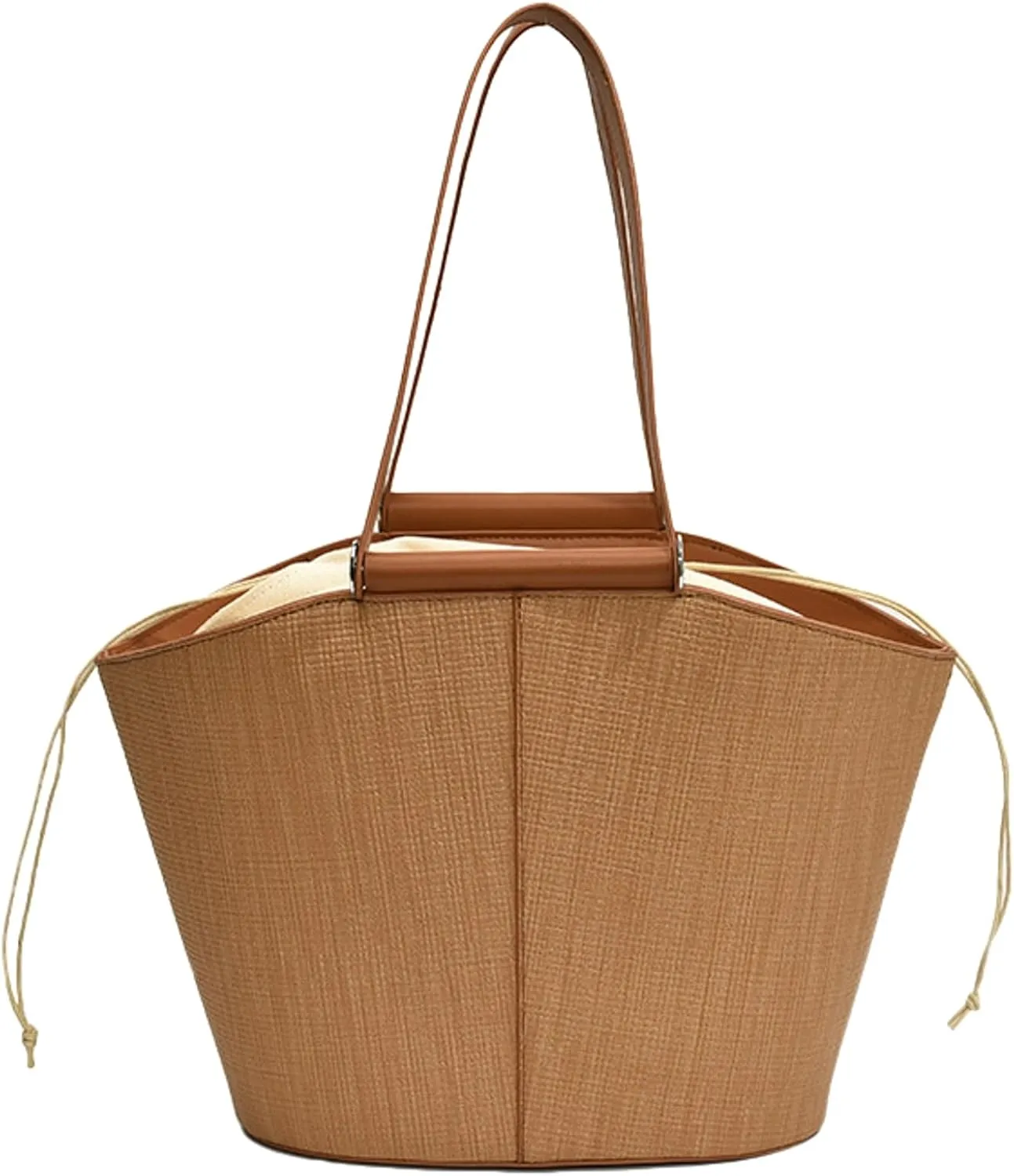 Tote Handbag Women Satchel Shoulder Bag Summer Purse Beach Travel Drawstring Closure Lining Bucket Work Vacation