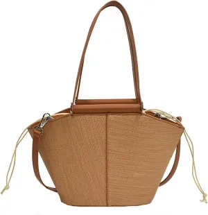 Tote Handbag Women Satchel Shoulder Bag Summer Purse Beach Travel Drawstring Closure Lining Bucket Work Vacation