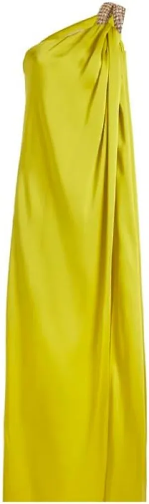 UOOZEE Women's Ruched One Shoulder Slit Maxi Dresses Formal Wedding Guest Cocktail Summer Sleeveless Dress