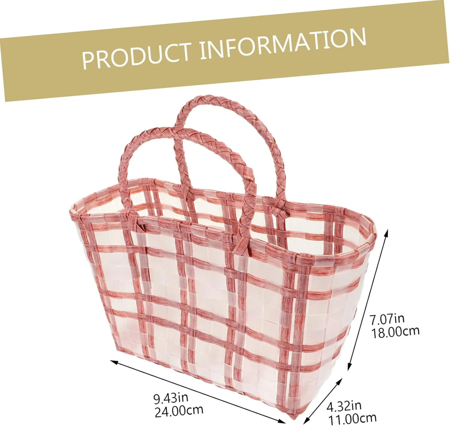 VALICLUD Transparent Straw Woven Bag Lightweight Wedding present Handbag for Outdoor Picnics Travel Daily Use