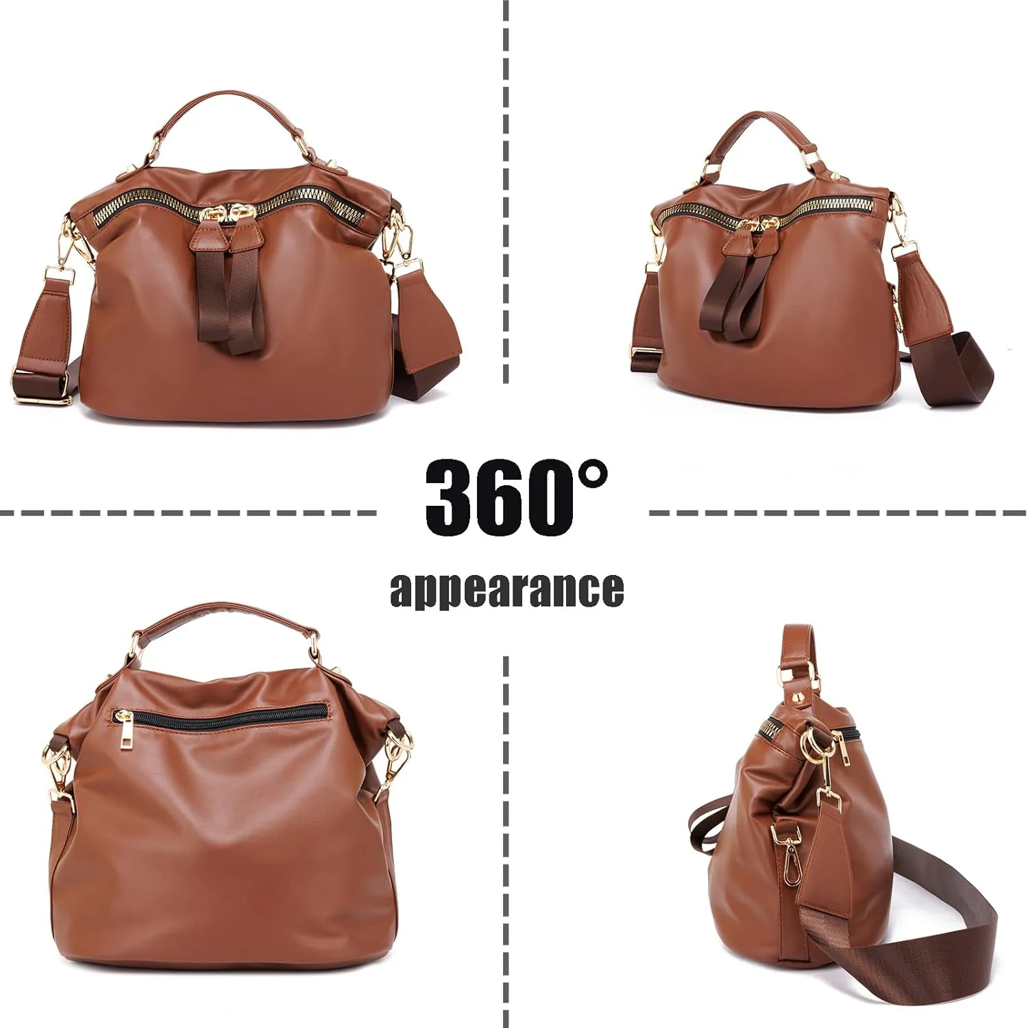 VGOAL Crossbody Bags for Women, Large-Capacity Women Handbag Casual Lightweight Travel Shopping Waterproof Shoulder Bag