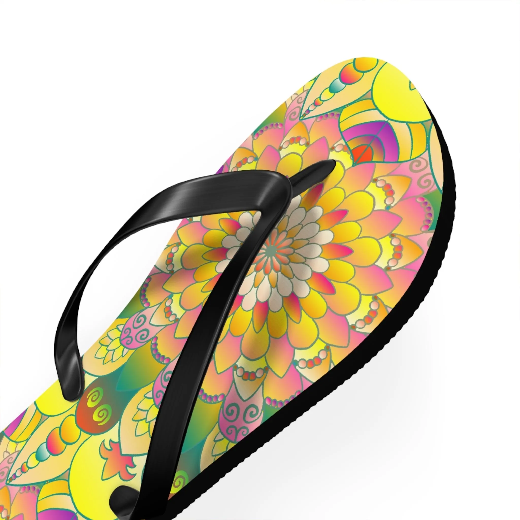 Vibrant Mandala Flip Flops - Stylish Sandals