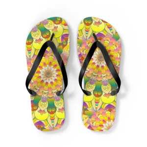 Vibrant Mandala Flip Flops - Stylish Sandals