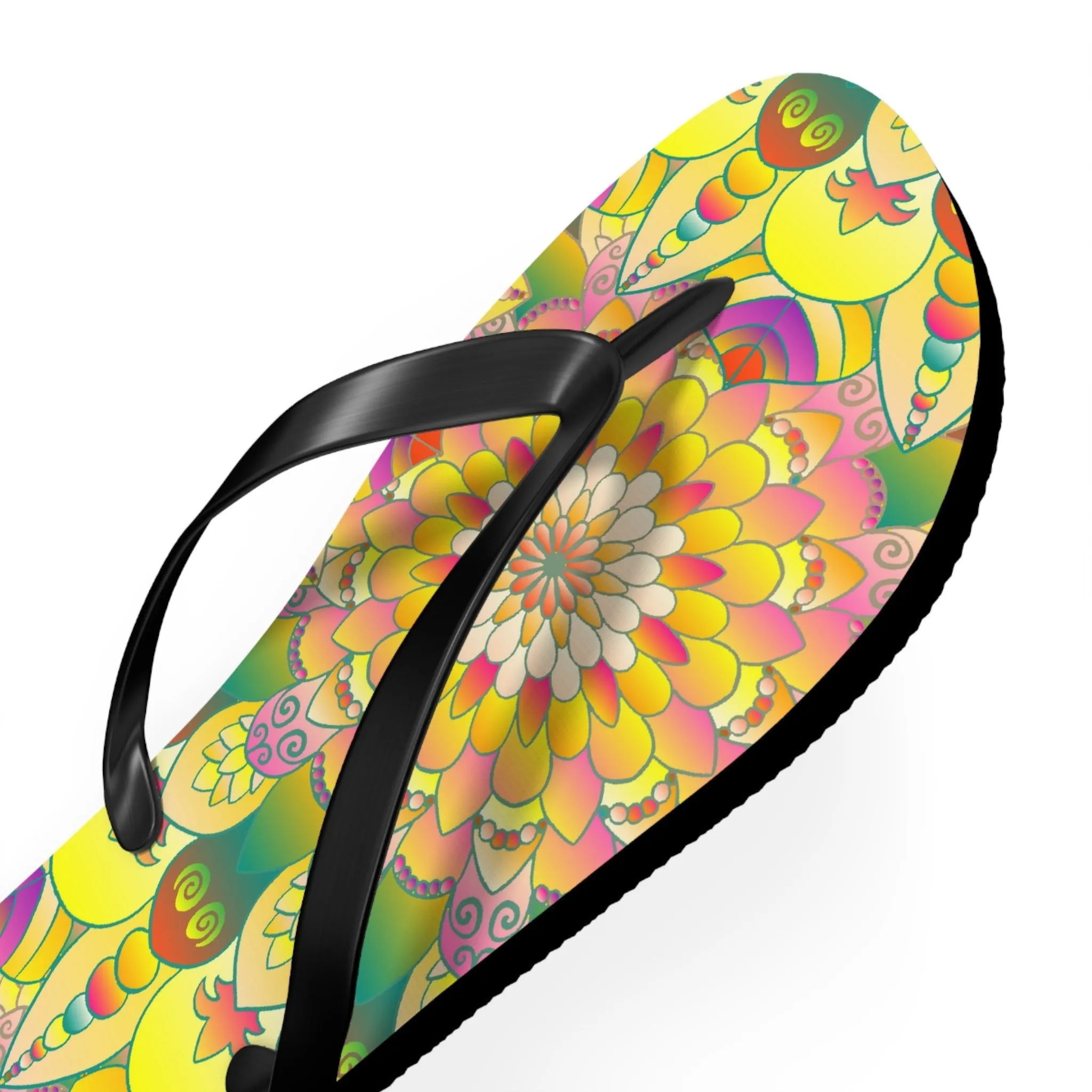 Vibrant Mandala Flip Flops - Stylish Sandals