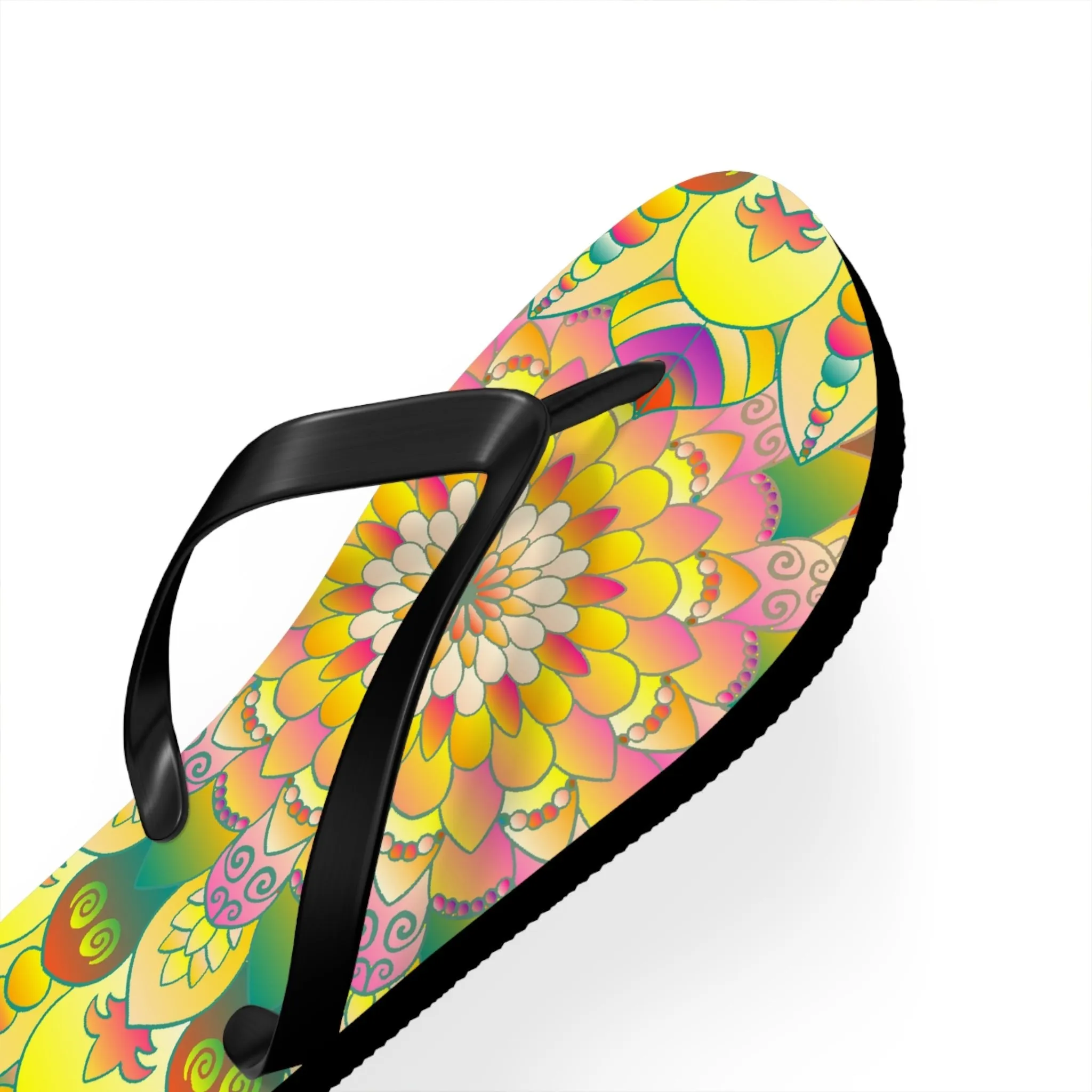 Vibrant Mandala Flip Flops - Stylish Sandals