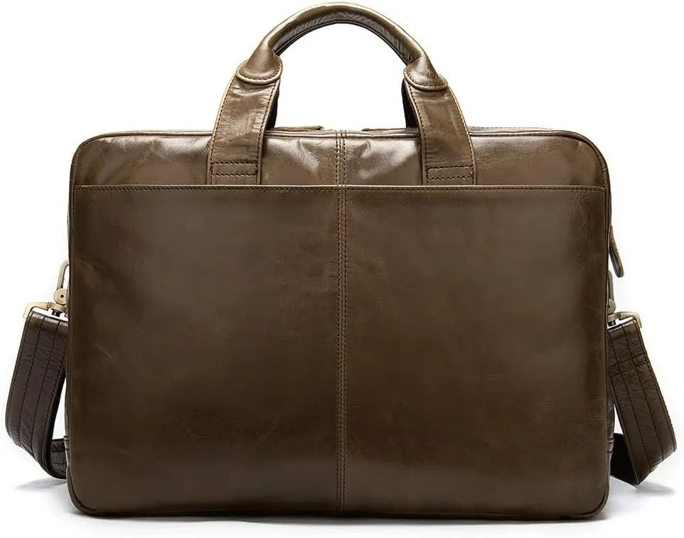 Vintage Leather Bag Business Handbag Men's shoulder Briefcase Computer Bag