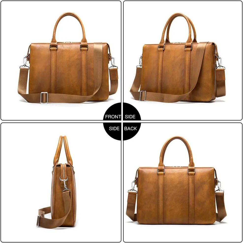 Vintage Men's Briefcase Business Computer Handbag Handmade Business Bag