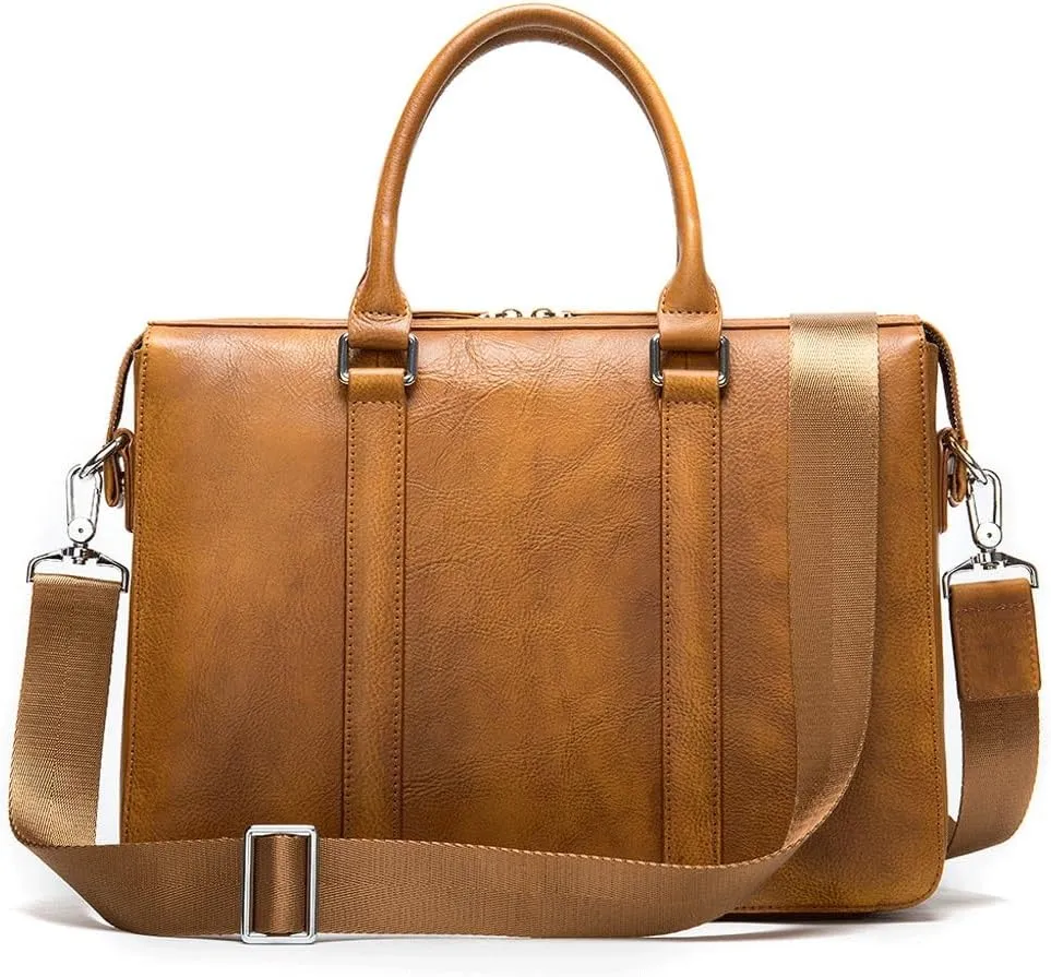 Vintage Men's Briefcase Business Computer Handbag Handmade Business Bag