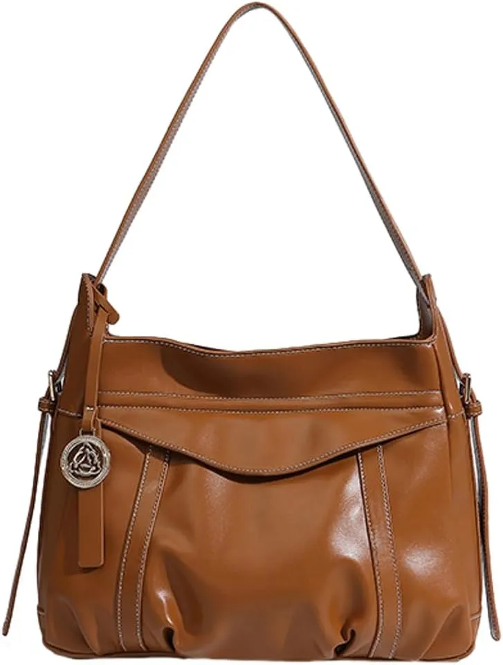 Vintage Shoulder Bags for Women PU Leather Tote Crossbody Purse Soft Handbags Large Capacity Satchels
