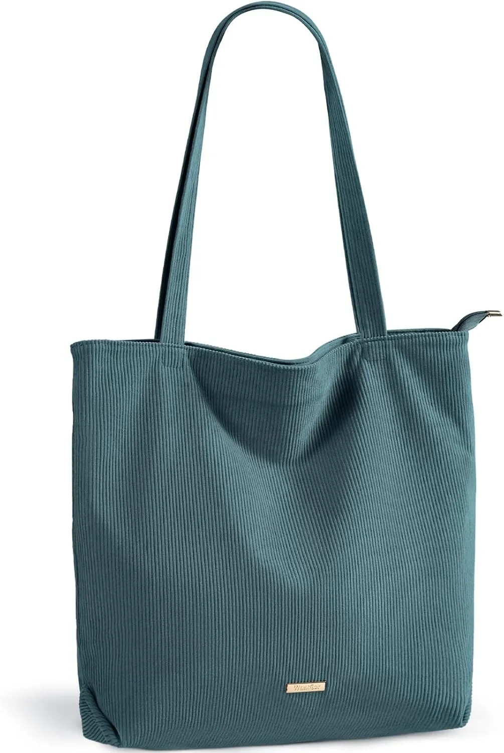 WantGor Women Corduroy Tote Bag, Large Shoulder Hobo Bags Casual Zipper Handbags Work Travel Shopping Bag with Pockets
