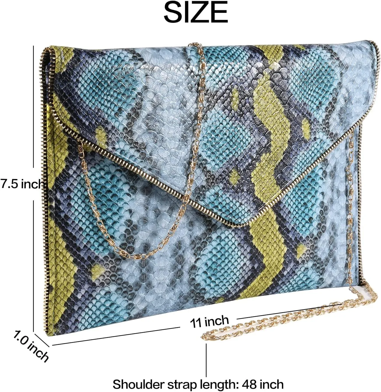 WGS Stylish Women's Clutches with Chain Strap Case Evening Bag for Cards, Money, Phone, Make-up Kits, Wallet