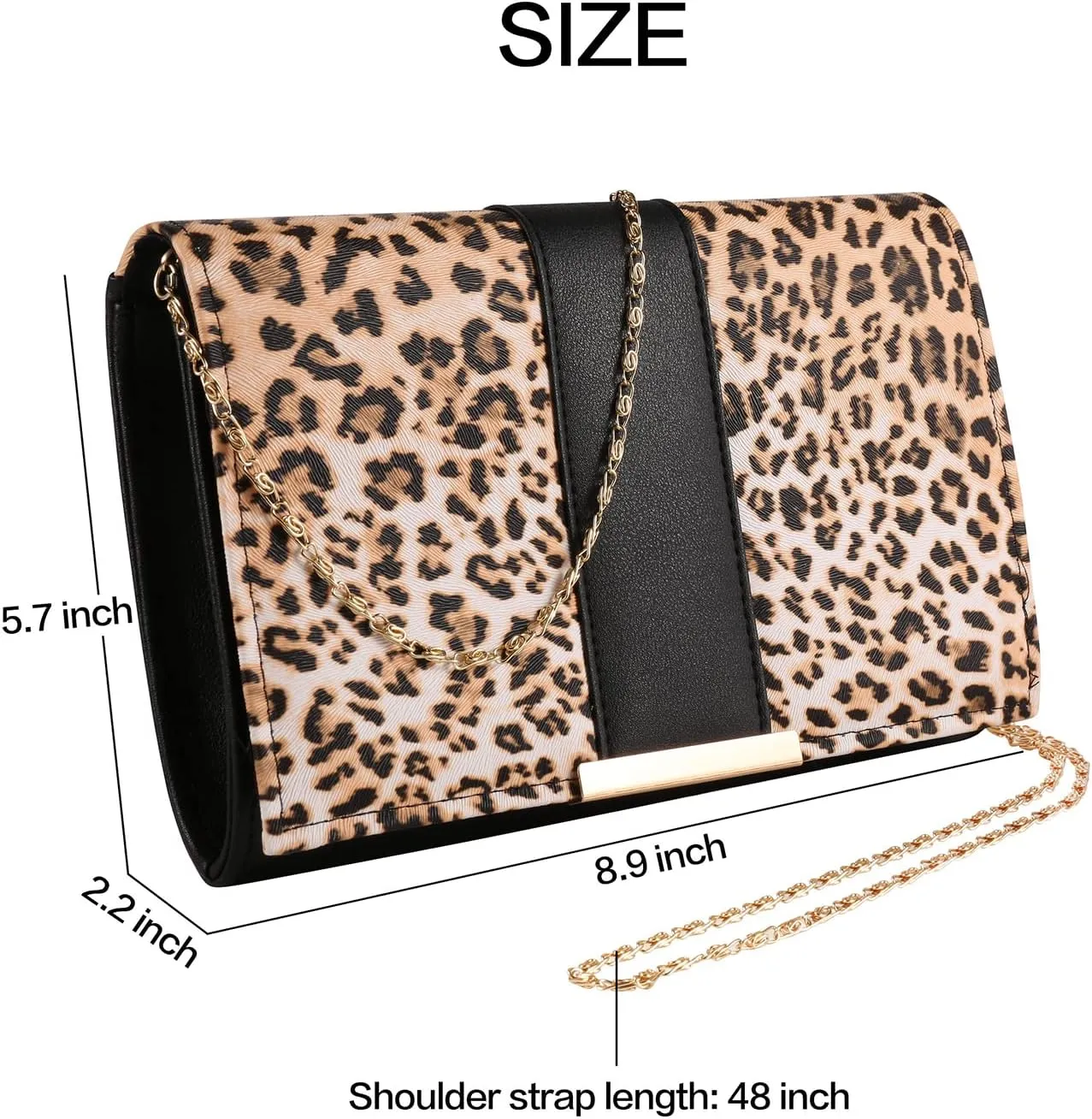WGS Stylish Women's Clutches with Chain Strap Case Evening Bag for Cards, Money, Phone, Make-up Kits, Wallet