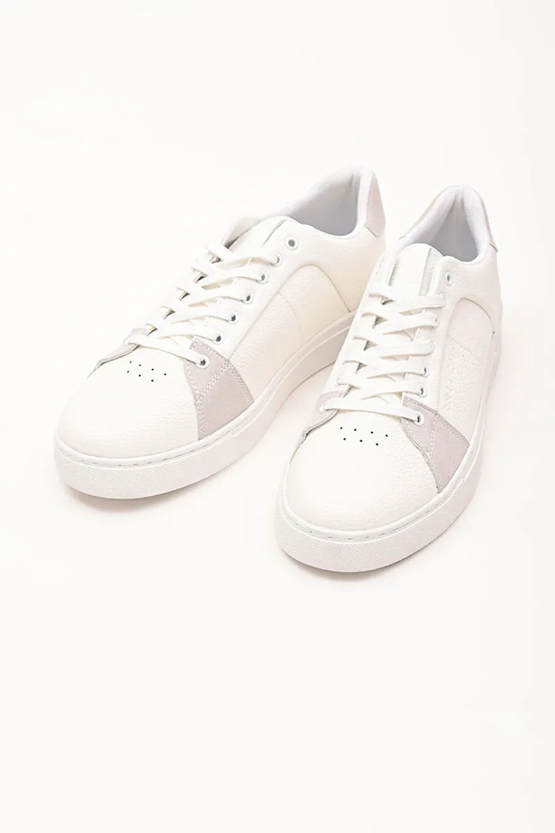 White Textured Sneakers