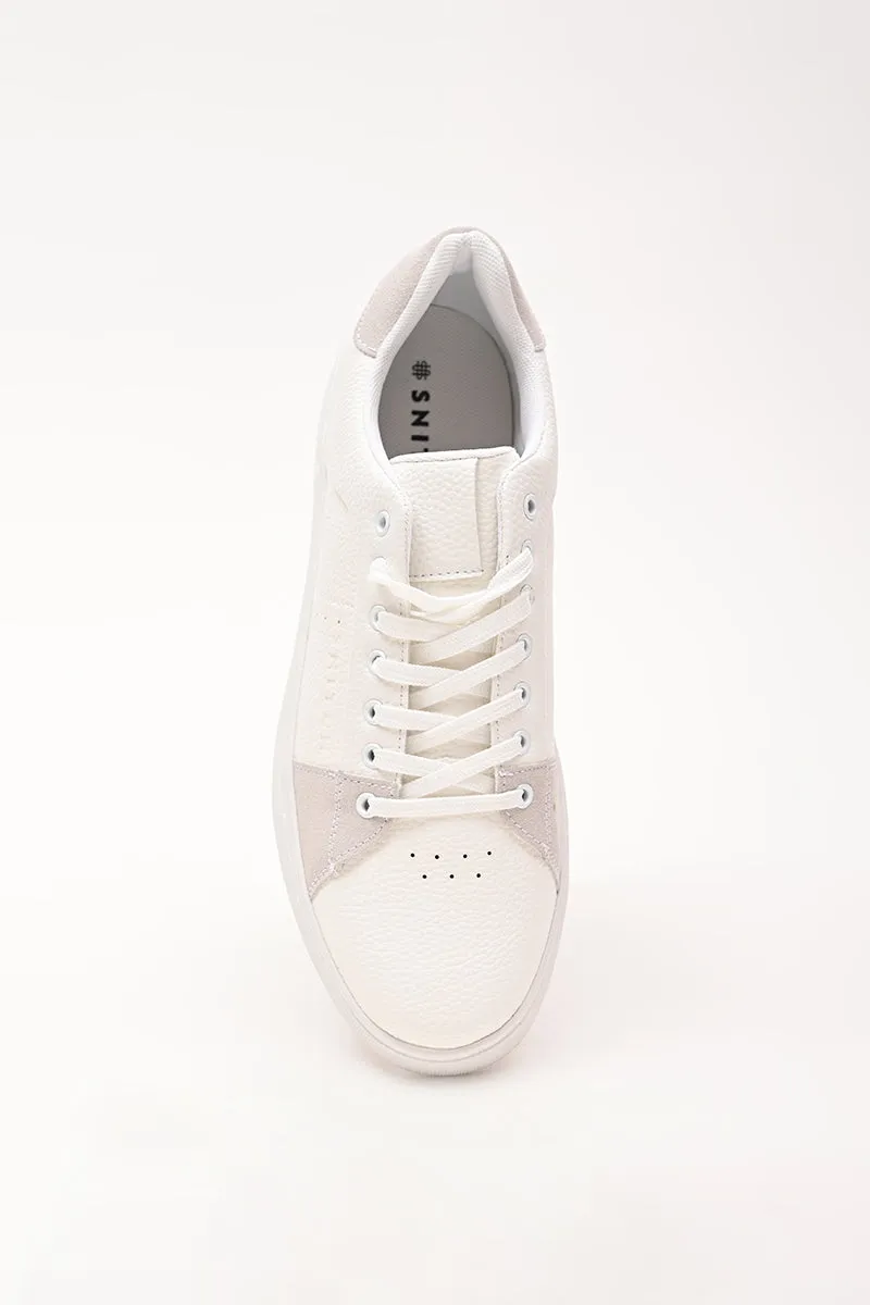 White Textured Sneakers