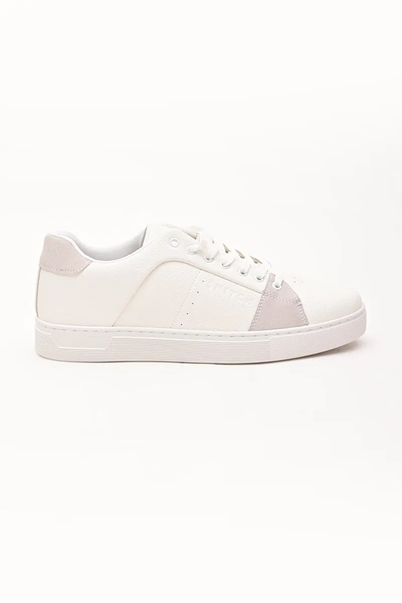 White Textured Sneakers