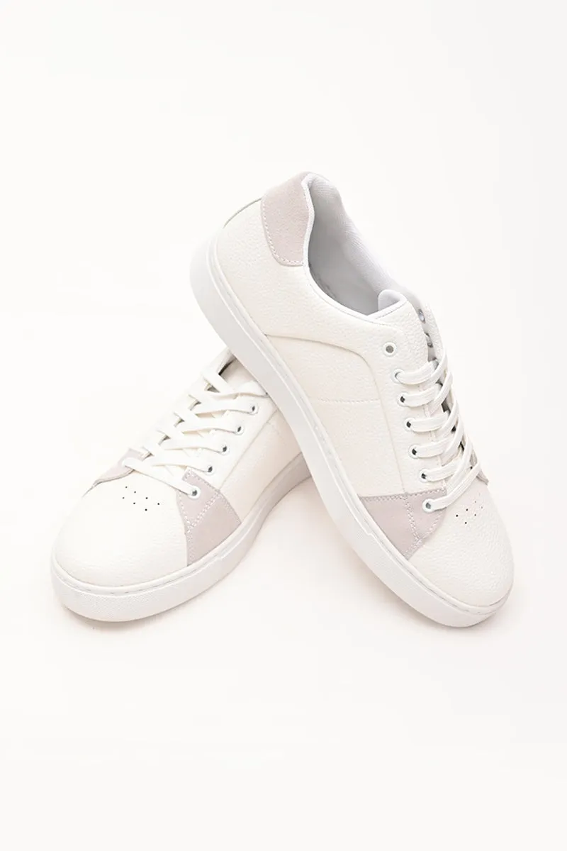 White Textured Sneakers