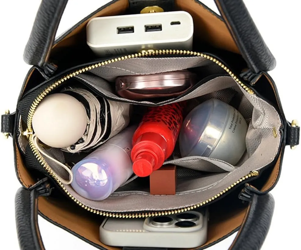 Women Bucket Bag Vegan Leather Shoulder Handbags Crossbody Bags Ladies Top Handle Tote Purse Casual Work Bag Large 2025