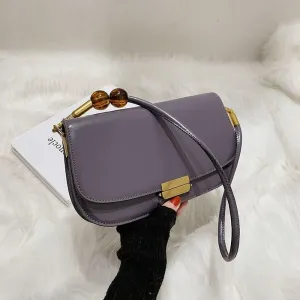 Women Handbags Shoulder Bags, Satchel Tote Bag, PU Leather Fashion Handbags Women Designer Messenger Female Soft Leather Armpit Bag Ladies Party Small Shoulder Bags (Color : Purple)