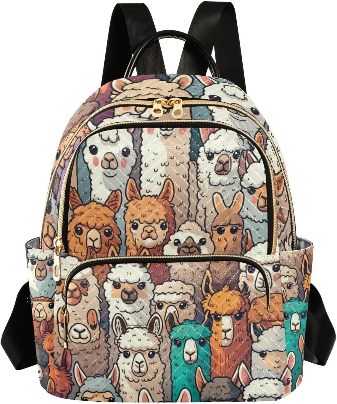 Women Mini Backpack Purse Bag Lightweight Casual Daily Travel Backpack Colorful Alpaca Llama Animal Back Pack Fashion Multipurpose Shoulder Bag,S