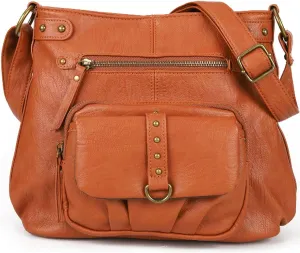 Women Shoulder Handbag Roomy Multiple Pockets Bag Ladies Crossbody Purse Fashion PU Leather Tote Satchel