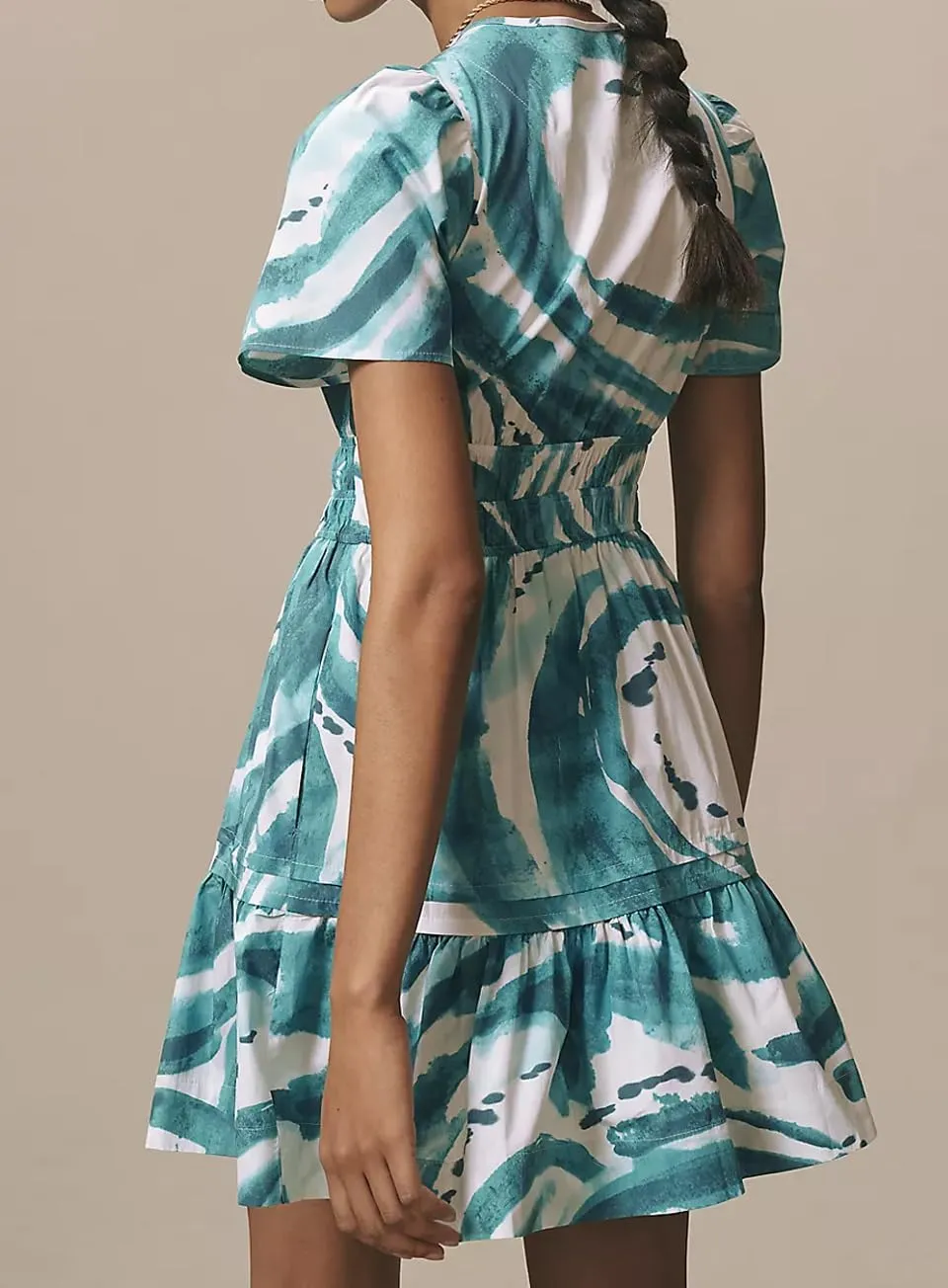 Women Somerset Mini Dress 2025 Summer Casual Floral Print V Neck Short Sleeve Tiered Boho Vacation Beach Dresses