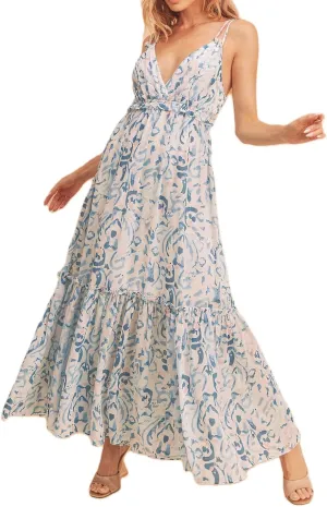 Women Spaghetti Strap Tie Shoulder Floral Maxi Dress Y2k Lace Trim Ruffle Long Dress Summer Boho Flowy Sundress