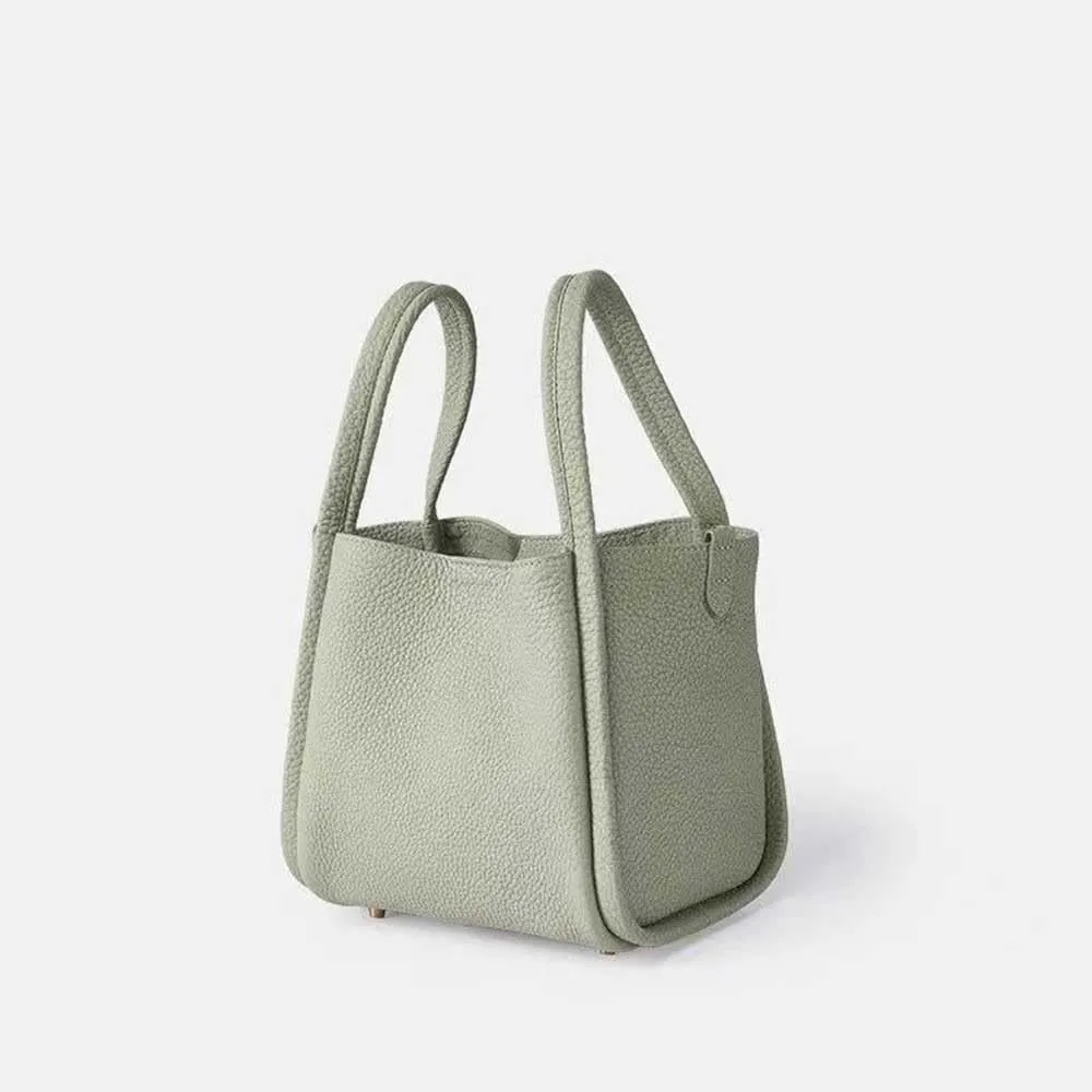 Women's Classic Design Luxury Leather Bag Soft Handbag Fashion Multi functional Bucket Bag Elegant Handbag