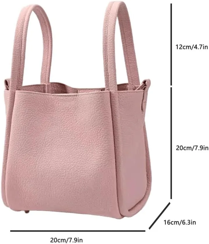 Women's Classic Design Luxury Leather Bag Soft Handbag Fashion Multi functional Bucket Bag Elegant Handbag