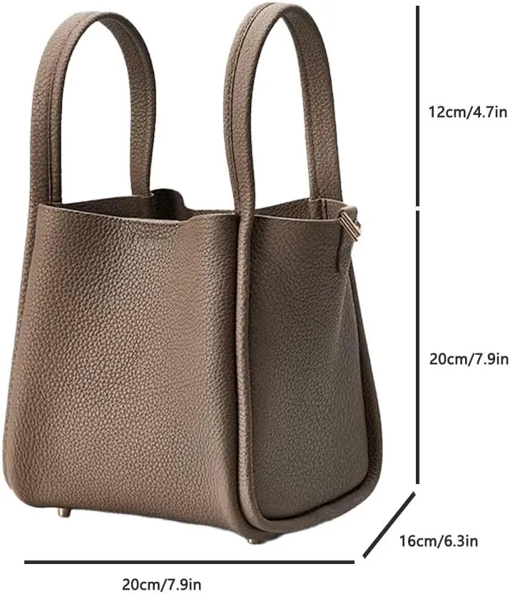 Women's Classic Design Luxury Leather Bag Soft Handbag Fashion Multi functional Bucket Bag Elegant Handbag