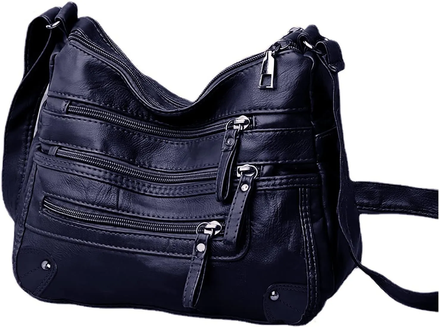 Women's Crossbody Bag Soft PU Leather Handbags Ladies Shoulder Bags Satchel Purse Multi-Pocket Messenger Bag