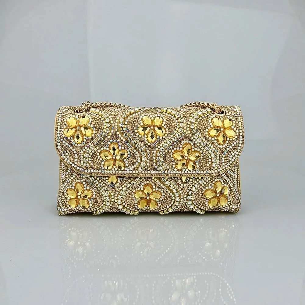 Women's Evening Clutch Purses Trendy flowers Rhinestone Bag Luxury Handbags for Weddings Formal Prom Party 2025