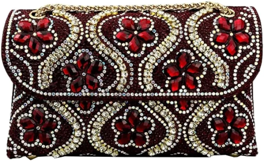 Women's Evening Clutch Purses Trendy flowers Rhinestone Bag Luxury Handbags for Weddings Formal Prom Party 2025