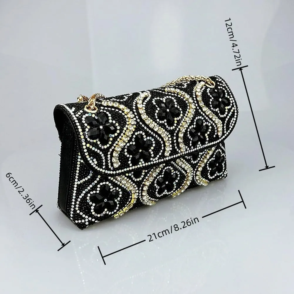 Women's Evening Clutch Purses Trendy flowers Rhinestone Bag Luxury Handbags for Weddings Formal Prom Party 2025