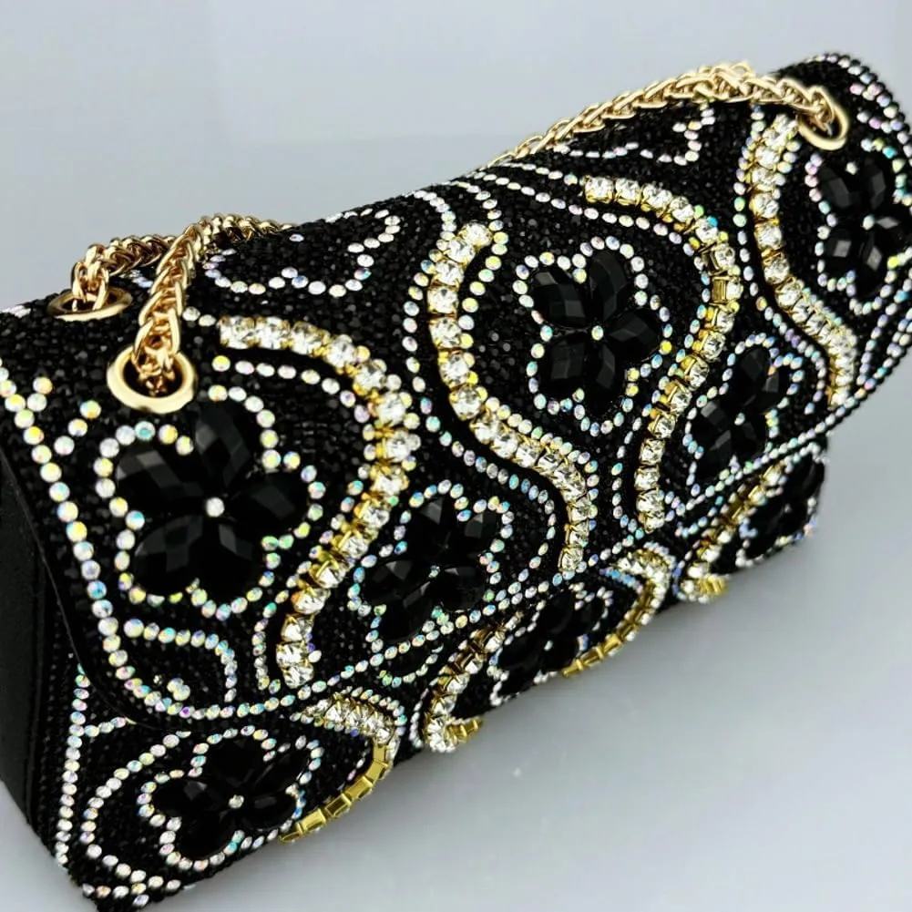 Women's Evening Clutch Purses Trendy flowers Rhinestone Bag Luxury Handbags for Weddings Formal Prom Party 2025