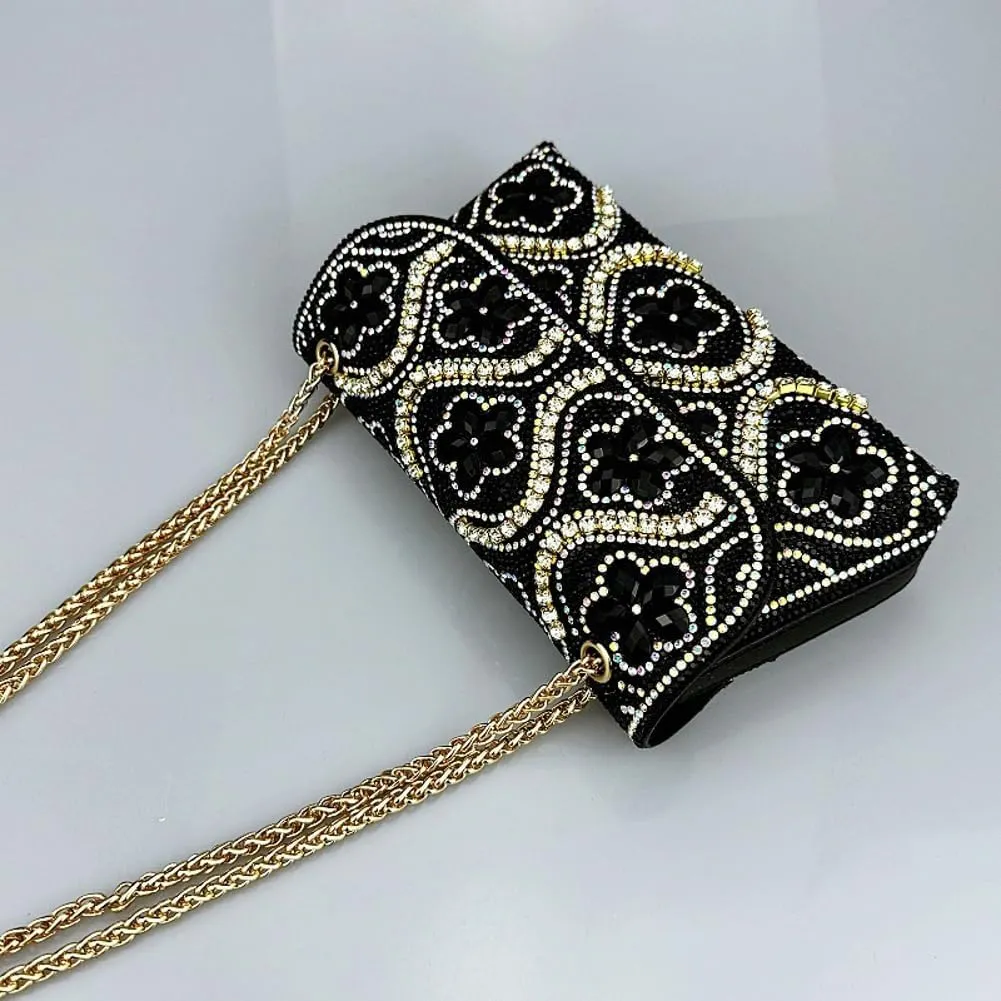 Women's Evening Clutch Purses Trendy flowers Rhinestone Bag Luxury Handbags for Weddings Formal Prom Party 2025