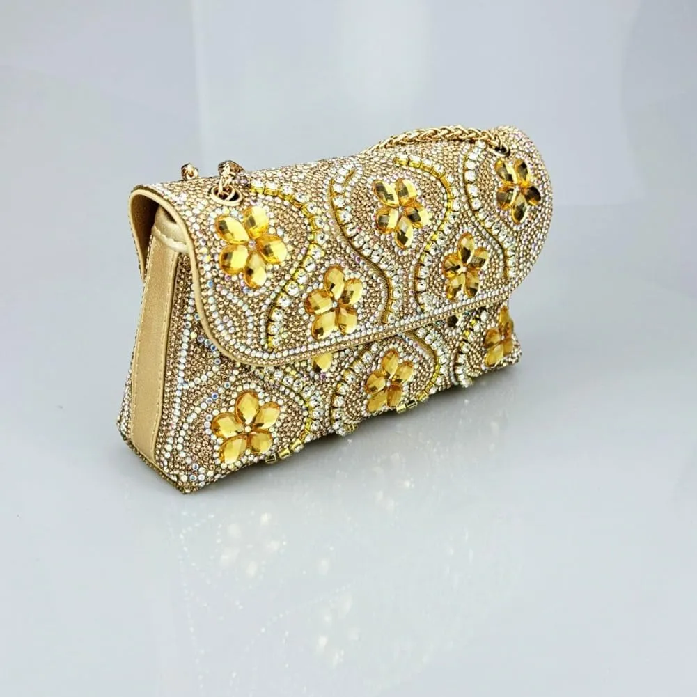 Women's Evening Clutch Purses Trendy flowers Rhinestone Bag Luxury Handbags for Weddings Formal Prom Party 2025
