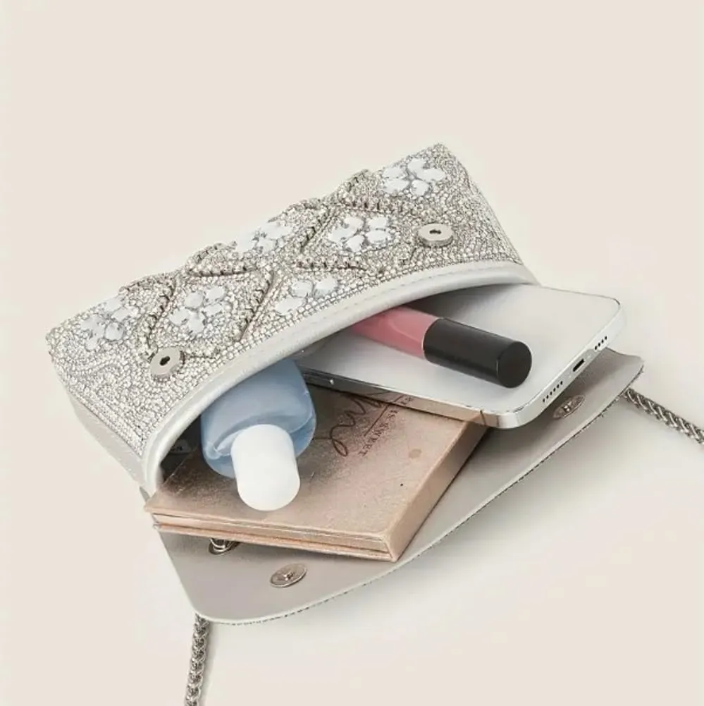 Women's Evening Clutch Purses Trendy flowers Rhinestone Bag Luxury Handbags for Weddings Formal Prom Party 2025