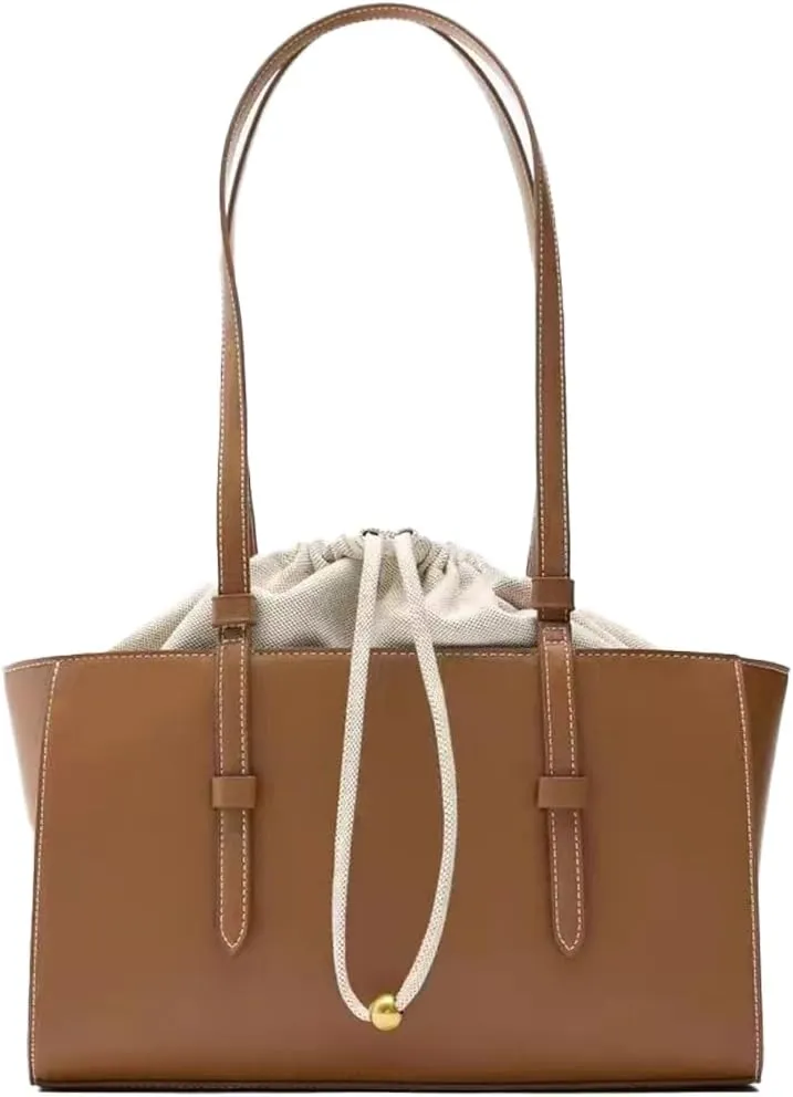 Women's Large Capacity Tote Bag Shoulder Bags Soft PU Leather Satchel Handbag Solid Leather Bags