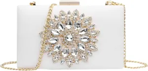 Womens Rhinestone Evening Purses Clutch Formal Party Clutches Wedding Crossbody Bag with Chain Cocktail Handbag