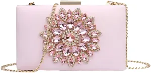Womens Rhinestone Evening Purses Clutch Formal Party Clutches Wedding Crossbody Bag with Chain Cocktail Handbag