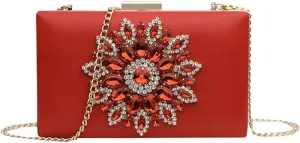 Womens Rhinestone Evening Purses Clutch Formal Party Clutches Wedding Crossbody Bag with Chain Cocktail Handbag