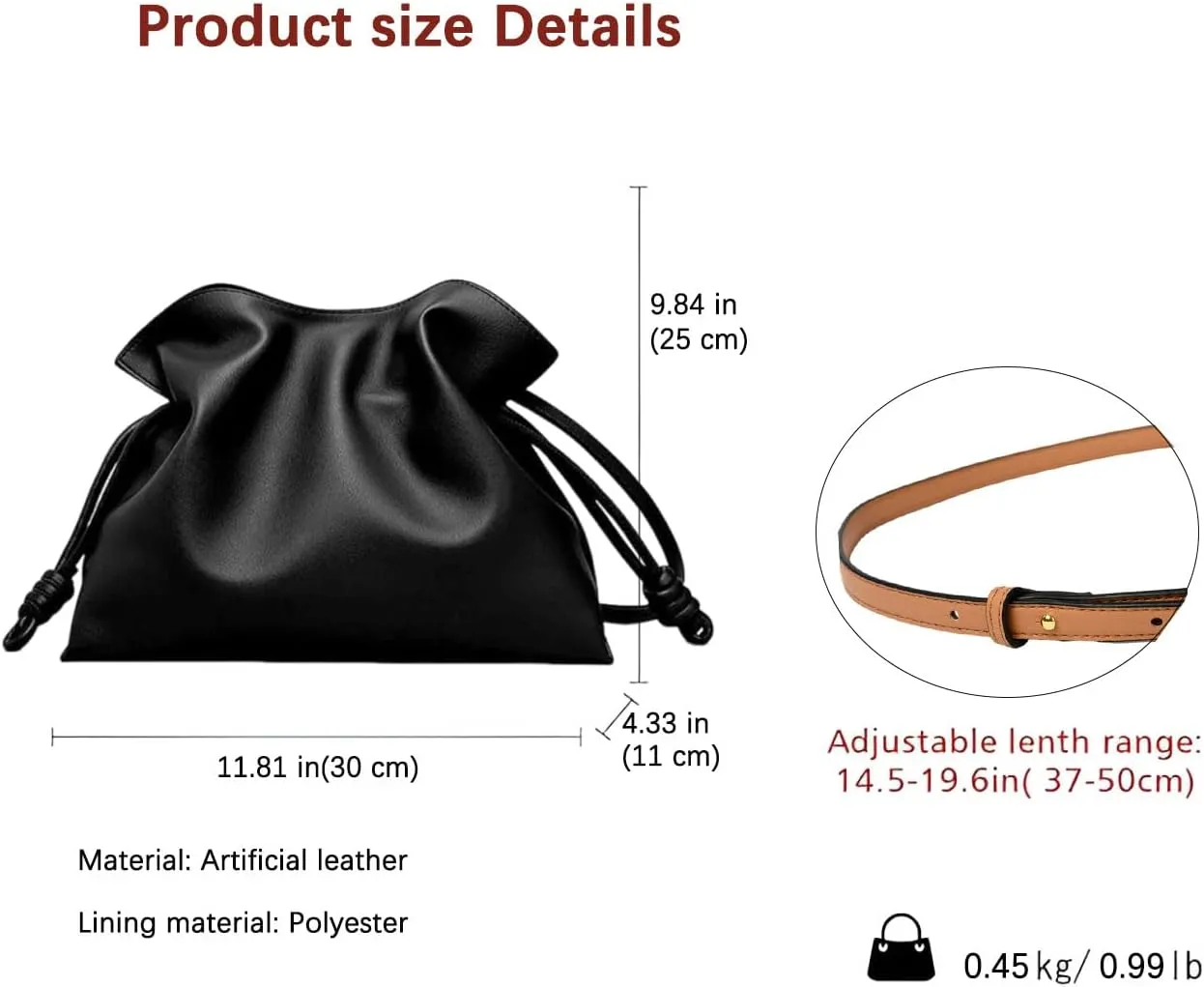 Women's Shoulder Bags Handbags Soft Drawstring Purses Convertible Clutch Crossbody Bag