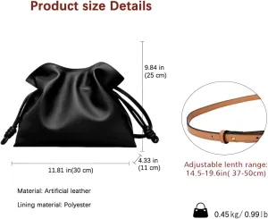 Women's Shoulder Bags Handbags Soft Drawstring Purses Convertible Clutch Crossbody Bag