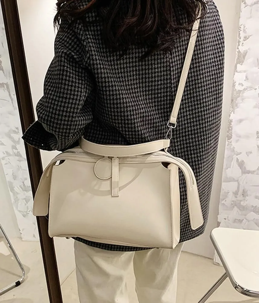 Women's Soft Crossbody Handbag Large Tote Bags Fashion PU Leather Satchel Purse Zipper Shoulder Bags