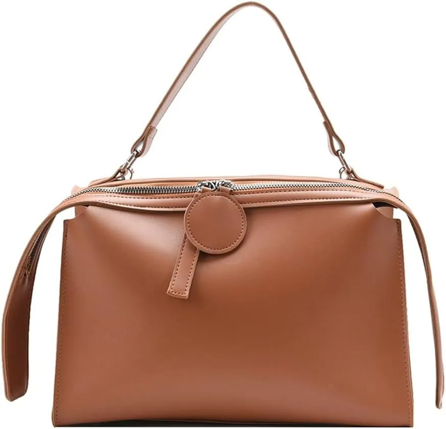 Women's Soft Crossbody Handbag Large Tote Bags Fashion PU Leather Satchel Purse Zipper Shoulder Bags