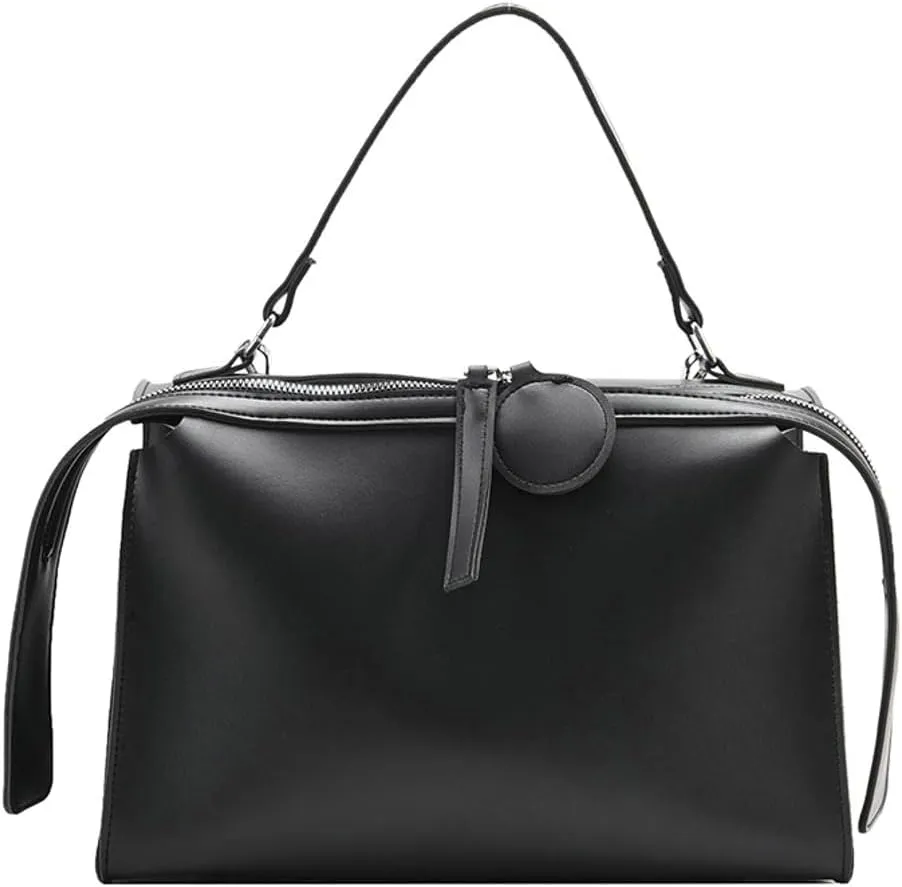 Women's Soft Crossbody Handbag Large Tote Bags Fashion PU Leather Satchel Purse Zipper Shoulder Bags