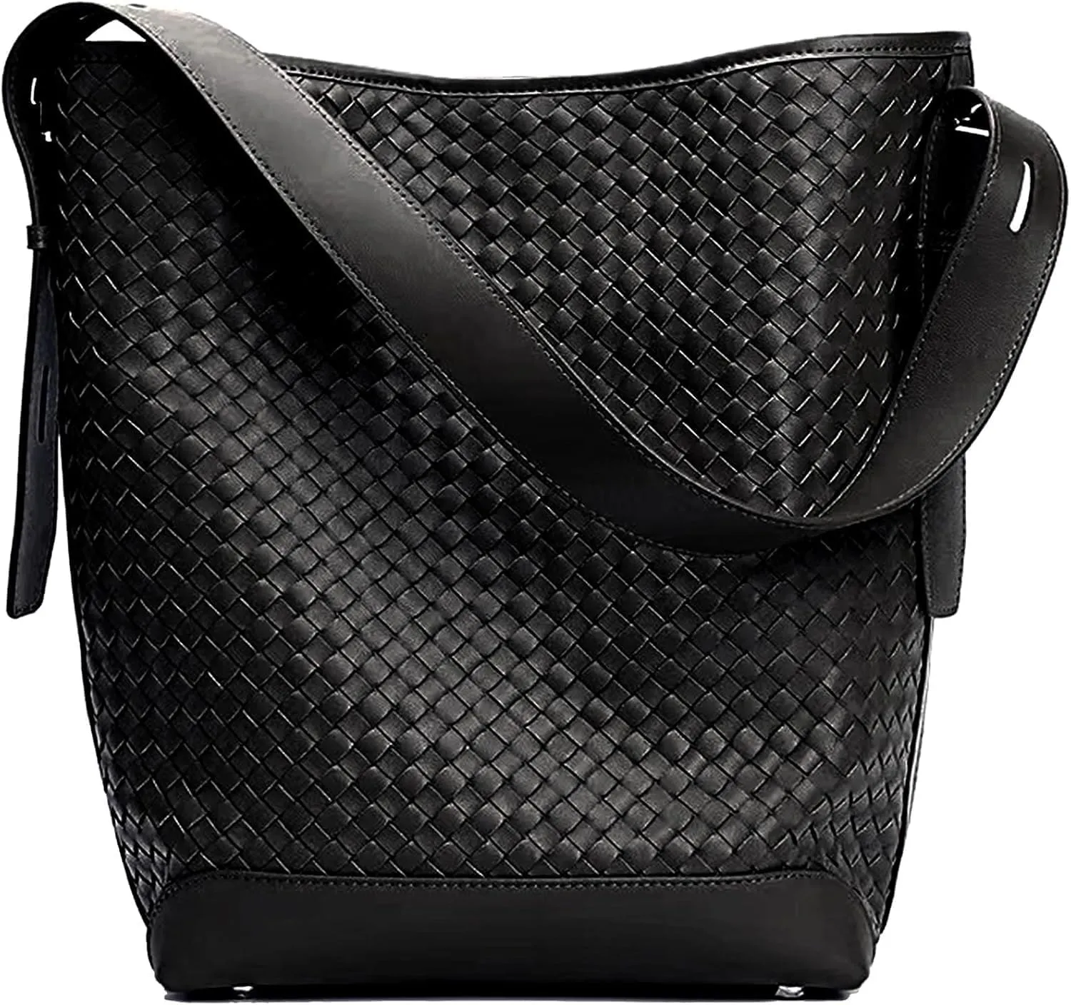 Woven Tote Bag for Women Large Leather Bucket Bags Vegan Shoulder Handbag Beach Hobo and Purse
