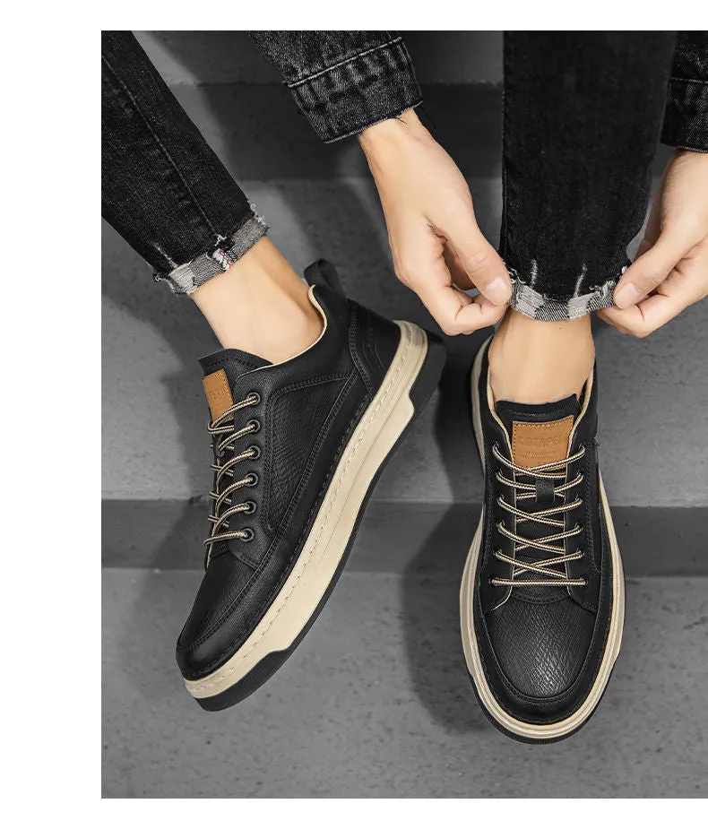 xiangtuibao Men's Shoes Men's Shoes Work Labor Insurance Shoes Casual Leather Shoes All-match Waterproof Non-slip Leather Sneakers