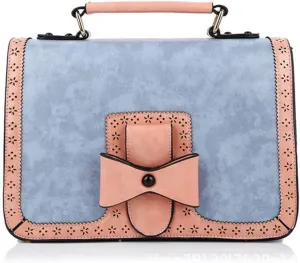 Yohora Crossbody Bag for Women Designer Bow Shoulder Purse Vintage Leather Messenger Satchel Roomy Travel Commute Bag